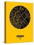 Vienna Street Map Yellow-NaxArt-Stretched Canvas