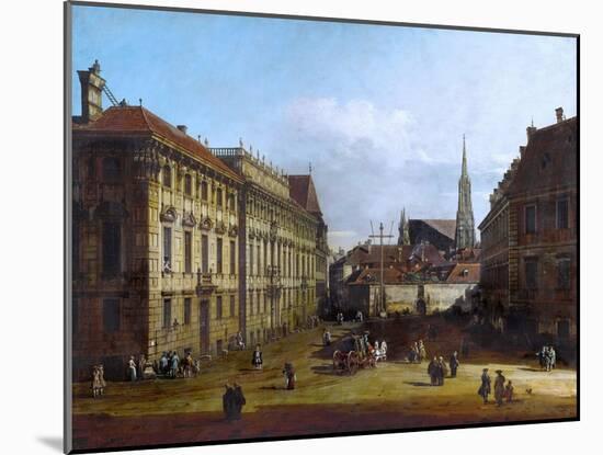 Vienna, the Lobkowitzplatz, Between 1758 and 1761-Bernardo Bellotto-Mounted Giclee Print