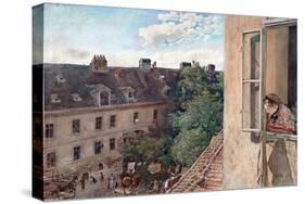 Vienna - View of the Alservorstadt-Rudolf von Alt-Stretched Canvas