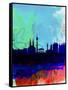 Vienna Watercolor Skyline-NaxArt-Framed Stretched Canvas