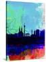 Vienna Watercolor Skyline-NaxArt-Stretched Canvas