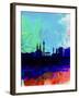 Vienna Watercolor Skyline-NaxArt-Framed Art Print