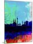 Vienna Watercolor Skyline-NaxArt-Mounted Art Print