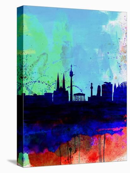 Vienna Watercolor Skyline-NaxArt-Stretched Canvas