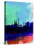 Vienna Watercolor Skyline-NaxArt-Stretched Canvas