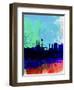 Vienna Watercolor Skyline-NaxArt-Framed Art Print