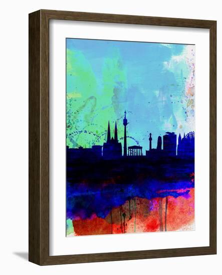 Vienna Watercolor Skyline-NaxArt-Framed Art Print