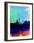 Vienna Watercolor Skyline-NaxArt-Framed Art Print