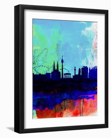 Vienna Watercolor Skyline-NaxArt-Framed Art Print