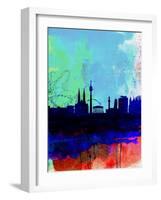 Vienna Watercolor Skyline-NaxArt-Framed Art Print