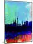 Vienna Watercolor Skyline-NaxArt-Mounted Art Print