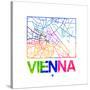 Vienna Watercolor Street Map-NaxArt-Stretched Canvas