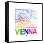 Vienna Watercolor Street Map-NaxArt-Framed Stretched Canvas