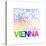 Vienna Watercolor Street Map-NaxArt-Stretched Canvas