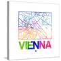 Vienna Watercolor Street Map-NaxArt-Stretched Canvas