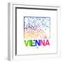 Vienna Watercolor Street Map-NaxArt-Framed Premium Giclee Print