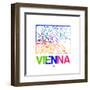 Vienna Watercolor Street Map-NaxArt-Framed Art Print