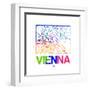 Vienna Watercolor Street Map-NaxArt-Framed Art Print