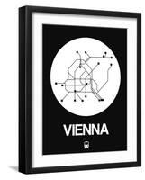 Vienna White Subway Map-NaxArt-Framed Art Print