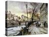 Vienna: Winter Scene, 1888-Johann Varone-Stretched Canvas