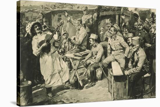 Viennese Humour in a Camp of Reservists in the Carpathian Mountains-Wilhelm Gause-Stretched Canvas