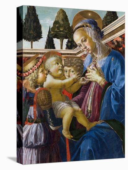 Vierge a L'enfant Avec Deux Anges  Peinture D'andrea Del Verrocchio (1437-1488) 1467-1469 Londres-Andrea del Verrocchio-Stretched Canvas