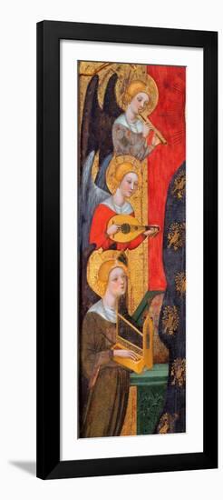 Vierge Entouree D'anges Musiciens - Detail Des Anges - Madonna with Angels Playing Music (Detail) --Pere Serra-Framed Giclee Print