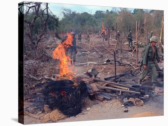 Viet Cong Burning-Horst Faas-Stretched Canvas