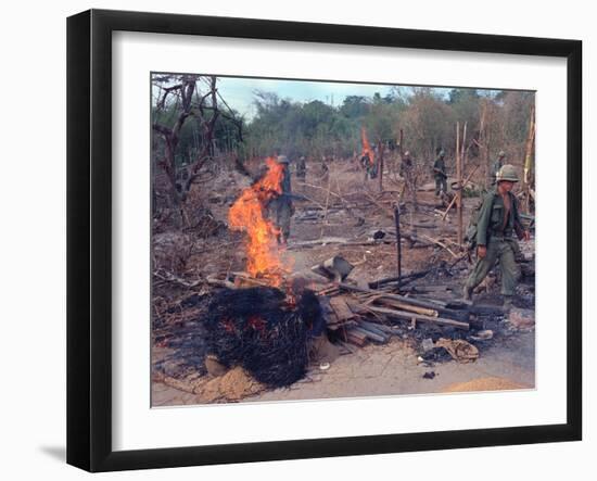 Viet Cong Burning-Horst Faas-Framed Premium Photographic Print