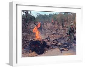 Viet Cong Burning-Horst Faas-Framed Premium Photographic Print