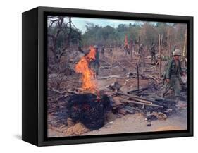 Viet Cong Burning-Horst Faas-Framed Stretched Canvas