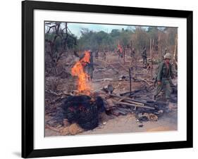 Viet Cong Burning-Horst Faas-Framed Photographic Print