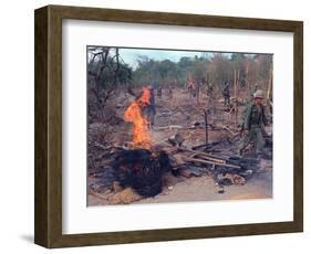 Viet Cong Burning-Horst Faas-Framed Photographic Print