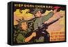 Viet Cong Propaganda Poster, Published in North Vietnam, 1972-null-Framed Stretched Canvas