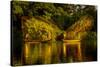 Vietnam. Butterfly net fishing. Fishermen working in complete synchronization.-Tom Norring-Stretched Canvas