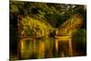 Vietnam. Butterfly net fishing. Fishermen working in complete synchronization.-Tom Norring-Mounted Photographic Print