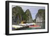 Vietnam, Cat Ba Island, Ha Long Bay. Floating House with Kayaks-Matt Freedman-Framed Photographic Print