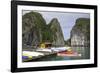 Vietnam, Cat Ba Island, Ha Long Bay. Floating House with Kayaks-Matt Freedman-Framed Photographic Print