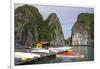 Vietnam, Cat Ba Island, Ha Long Bay. Floating House with Kayaks-Matt Freedman-Framed Photographic Print