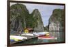 Vietnam, Cat Ba Island, Ha Long Bay. Floating House with Kayaks-Matt Freedman-Framed Photographic Print