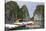 Vietnam, Cat Ba Island, Ha Long Bay. Floating House with Kayaks-Matt Freedman-Stretched Canvas
