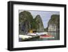 Vietnam, Cat Ba Island, Ha Long Bay. Floating House with Kayaks-Matt Freedman-Framed Photographic Print