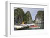 Vietnam, Cat Ba Island, Ha Long Bay. Floating House with Kayaks-Matt Freedman-Framed Photographic Print