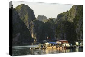 Vietnam, Cat Ba Island, Ha Long Bay. Floating Village-Matt Freedman-Stretched Canvas