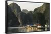Vietnam, Cat Ba Island, Ha Long Bay. Floating Village-Matt Freedman-Framed Stretched Canvas