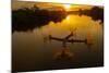 Vietnam. Coordinated lagoon fishing with nets at sunset.-Tom Norring-Mounted Photographic Print