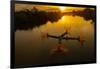 Vietnam. Coordinated lagoon fishing with nets at sunset.-Tom Norring-Framed Photographic Print