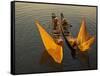 Vietnam. Coordinated lagoon fishing with nets at sunset.-Tom Norring-Framed Stretched Canvas