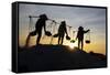 Vietnam. Doc Let Salt lake. Workers harvesting the salt. Early morning sunrise.-Tom Norring-Framed Stretched Canvas