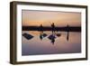 Vietnam. Doc Let Salt lake. Workers harvesting the salt. Early morning sunrise.-Tom Norring-Framed Photographic Print